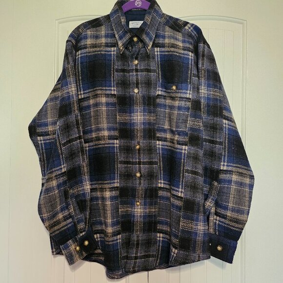 Men's Rush Wilson Ltd Wool/Alpaca Blend Plaid‎ Shirt Jacket Size M Made in USA - Picture 1 of 9